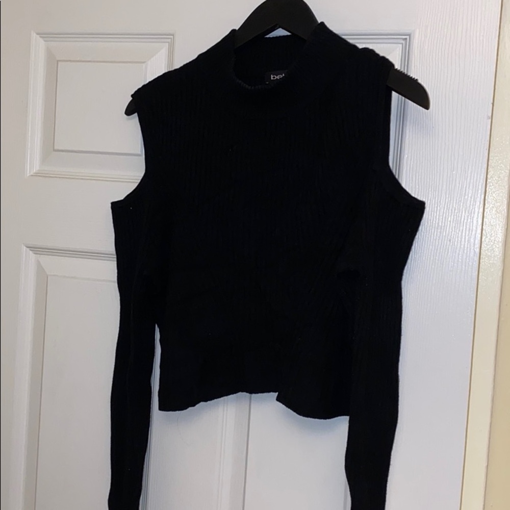 Cold shoulder black Bebe sweater